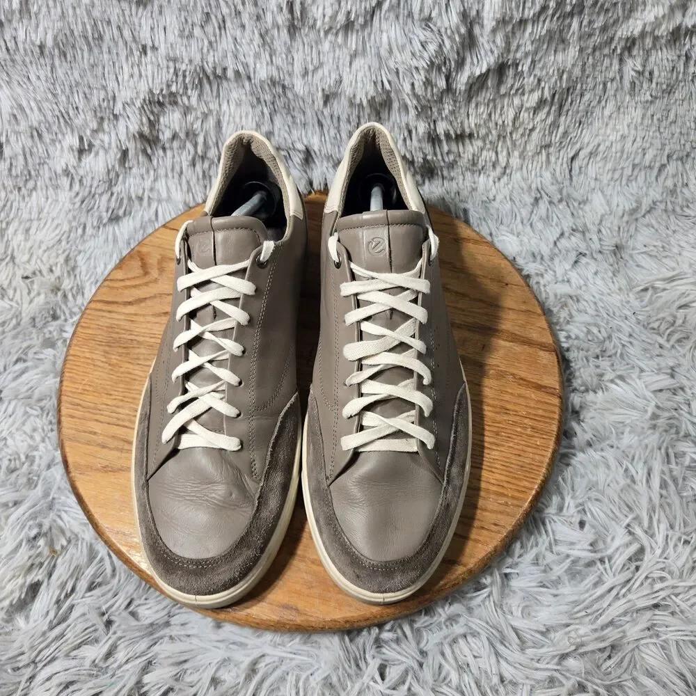ECCO Shoes Mens 46 Brown Leather Lace Up Casual Comfort Walking Sneakers Size 12